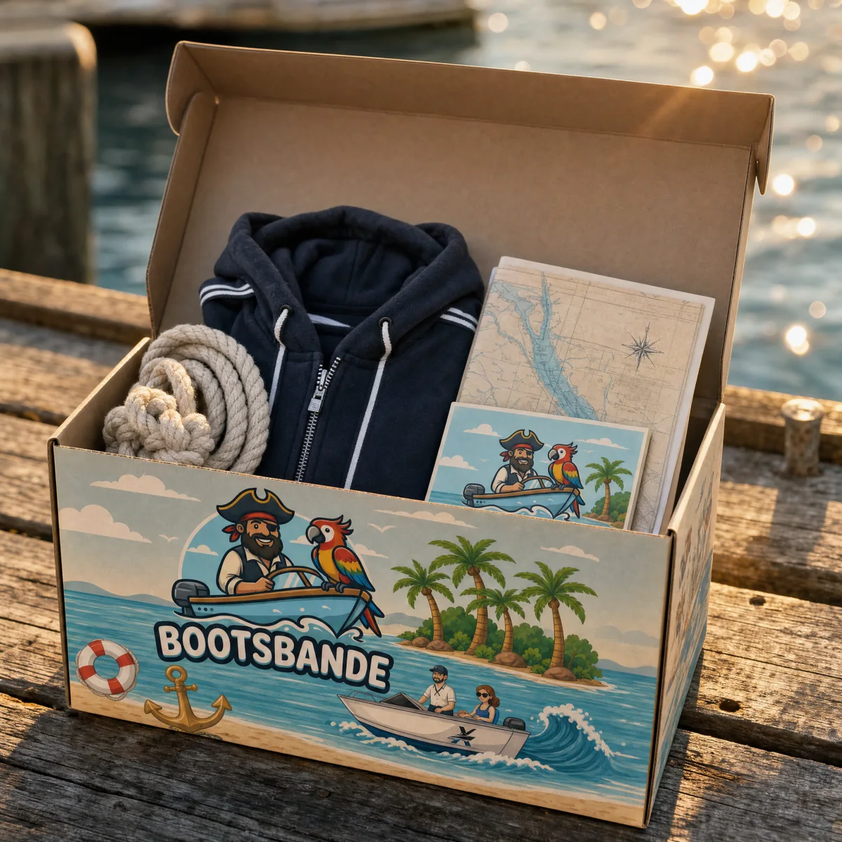 Bootsbande Geschenkset - Box, Gutschein und Navigationsmaterialien